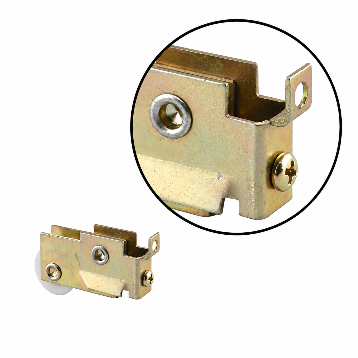Single wheel L-Tab roller housing